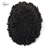 Mens Multi-Texture Wool Curl Toupee - Full PU Skin Base Hair System with Reverse Split Knot