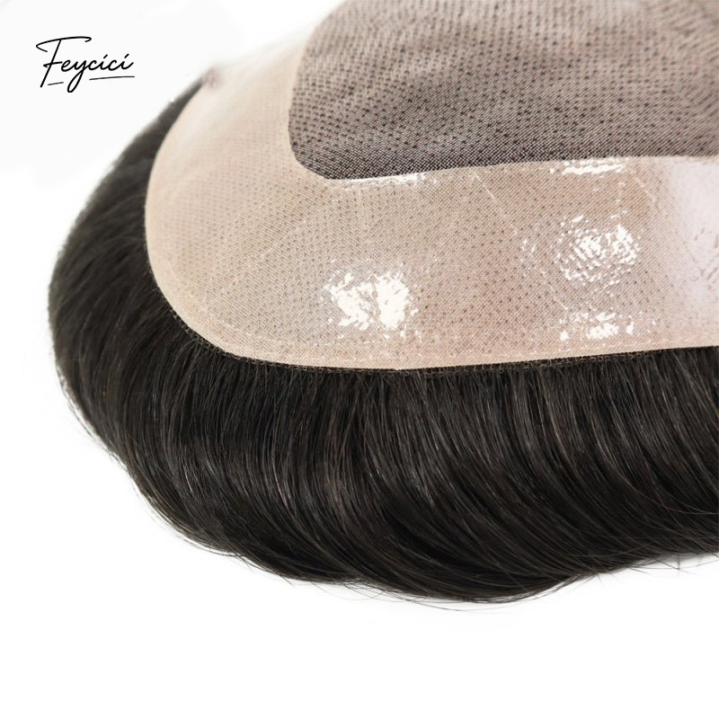 Mono With Poly Hair System for Men –Natural Hair Piece -Free Style Toupee- Mens Wigs Baldness