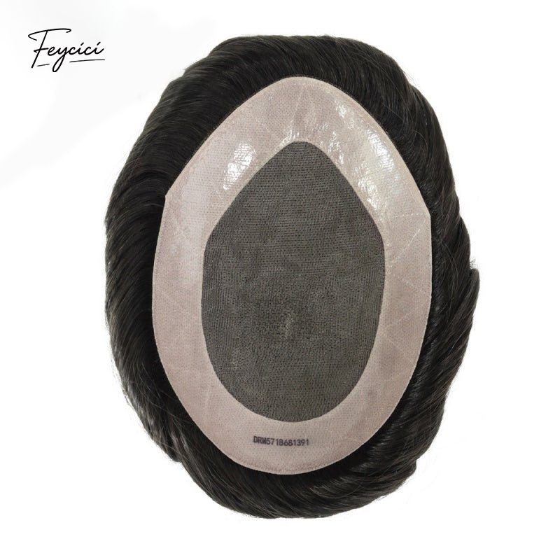 Mono With Poly Hair System for Men –Natural Hair Piece -Free Style Toupee- Mens Wigs Baldness