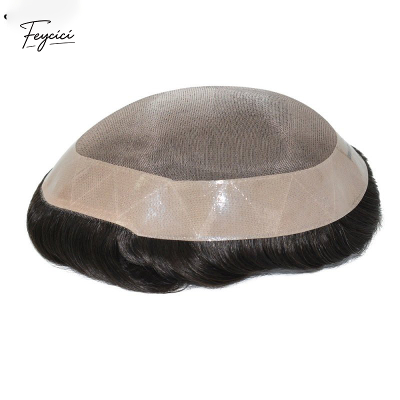 Mono With Poly Hair System for Men –Natural Hair Piece -Free Style Toupee- Mens Wigs Baldness