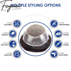 Mono With PU Hair System –Natural Hair Piece Free Style Toupee- Mens Wigs Baldness3