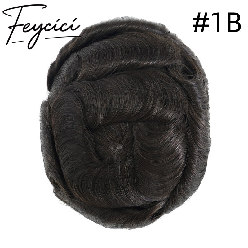 Mono With Poly Hair System –Natural Hair Piece -Free Style Toupee- Mens Wigs Baldness for Men4