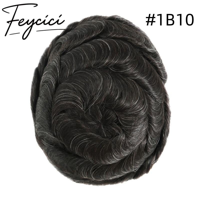 Mono With Poly Hair System –Natural Hair Piece -Free Style Toupee- Mens Wigs Baldness for Men5