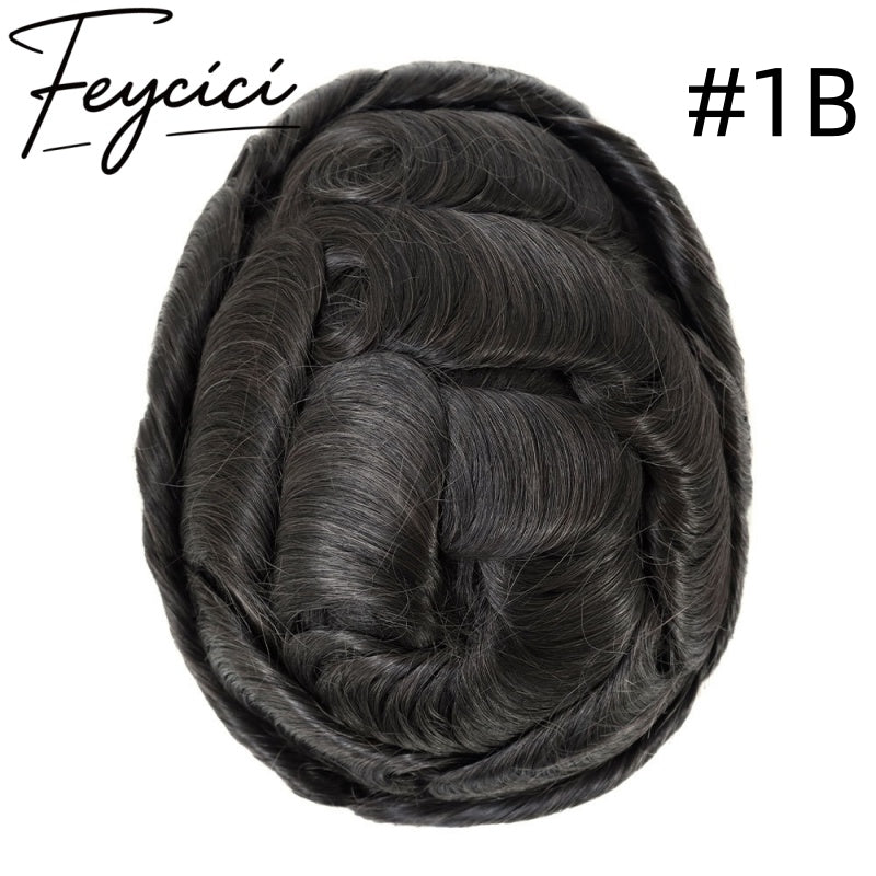 Mono With Poly Hair System for Men –Natural Hair Piece -Free Style Toupee- Mens wigs Baldness1