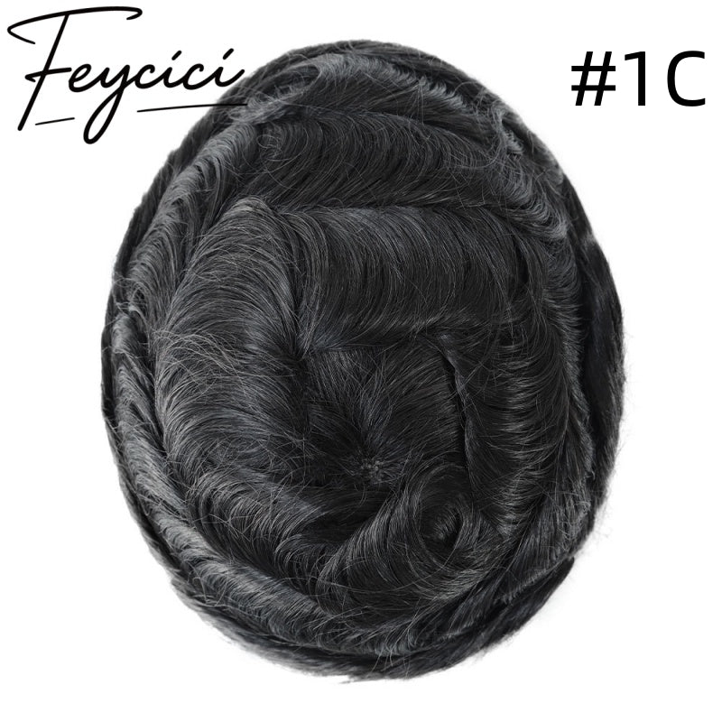 Mono With Poly Hair System for Men –Natural Hair Piece -Free Style Toupee- Mens wigs Baldness2