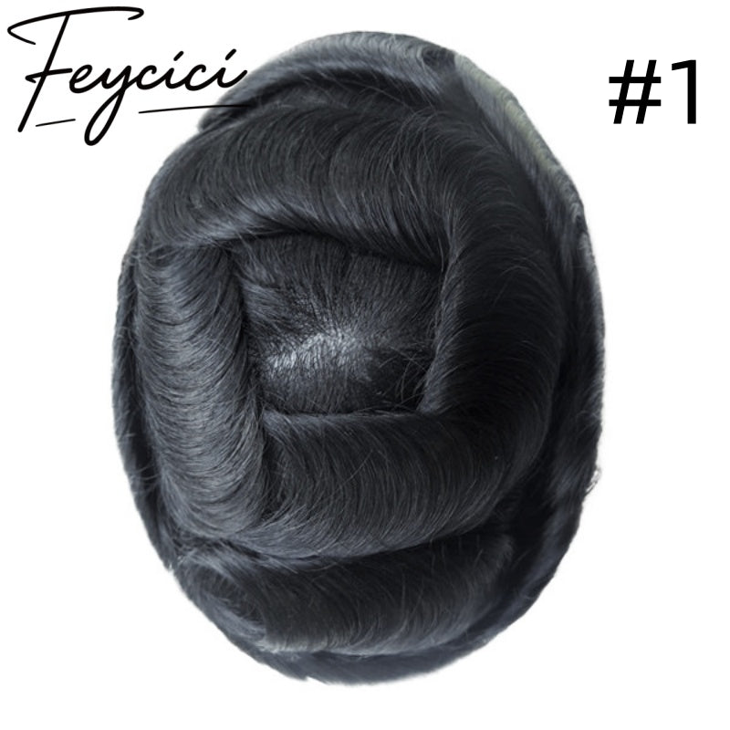 Mono With Poly Hair System for Men –Natural Hair Piece -Free Style Toupee- Mens wigs Baldness3