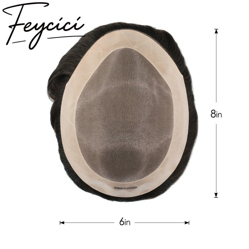 Mono With Poly Hair System for Men –Natural Hair Piece -Free Style Toupee- Mens wigs Baldness6