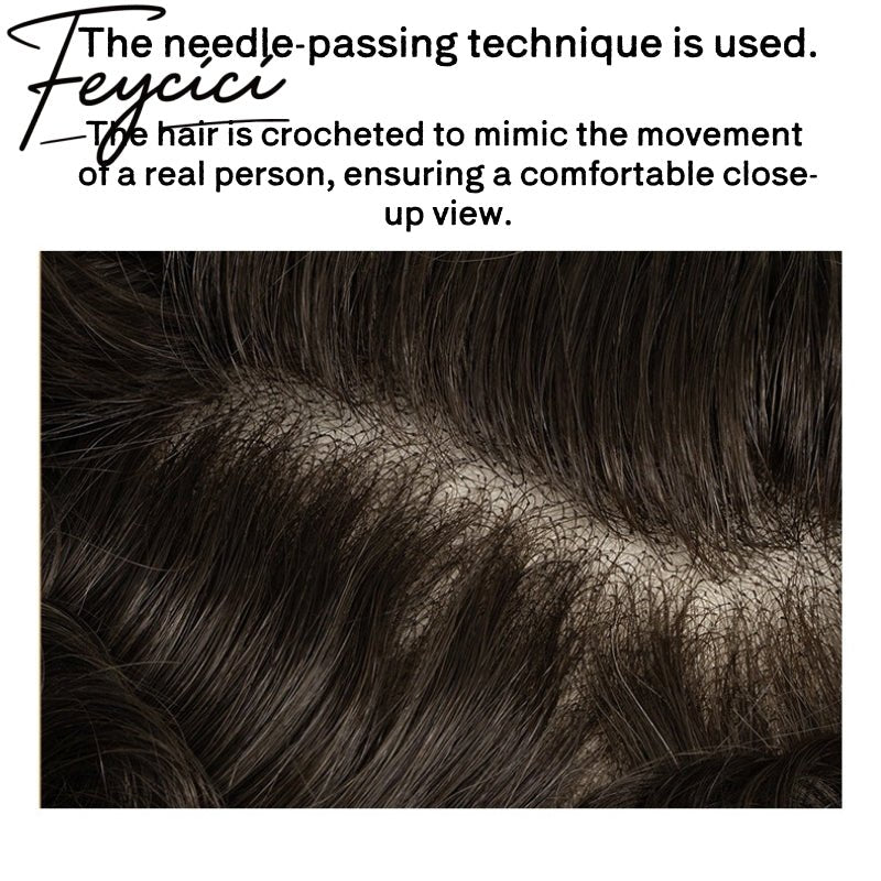 Natural Wave MONO Top With PU Mens Wigs Baldness-Natural Hair Piece-Free Style Hair System Toupee11
