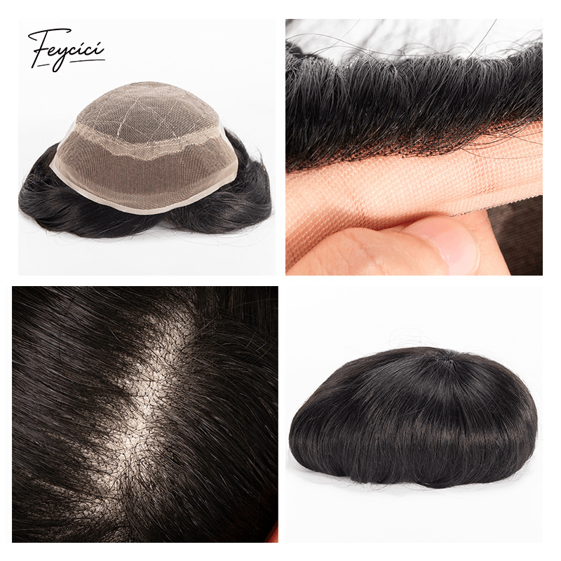 OCT Series - Ultra-Breathable French Lace Center Men's Human Hair Toupee (Summer Light Edition)