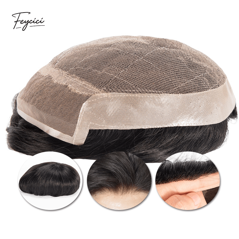 OCT Series - Ultra-Breathable French Lace Center Men's Human Hair Toupee (Summer Light Edition)