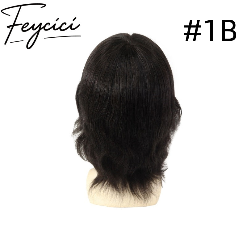 One Size Mono With Lace Mens Wigs Baldness-Natural Hair Piece-Free Style Hair System1