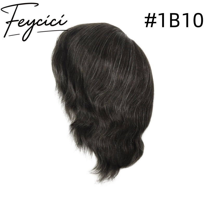 One Size Mono With Lace Mens Wigs Baldness-Natural Hair Piece-Free Style Hair System2