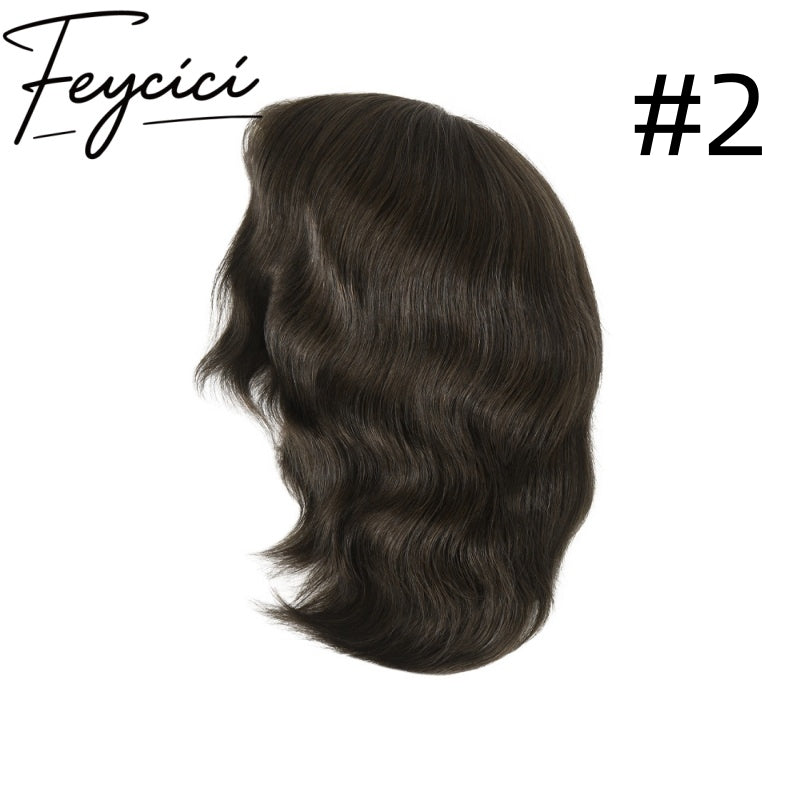 One Size Mono With Lace Mens Wigs Baldness-Natural Hair Piece-Free Style Hair System4