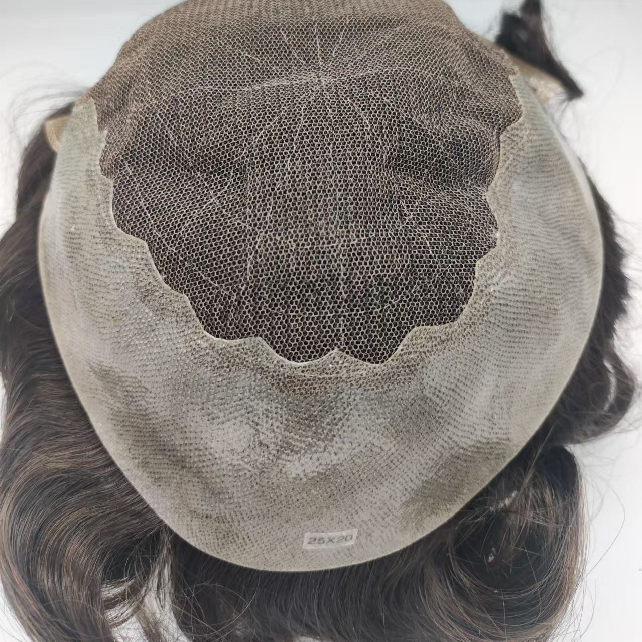 Q6 French Lace Men’s Hair System - Invisible Frontal with Durable PU Perimeter