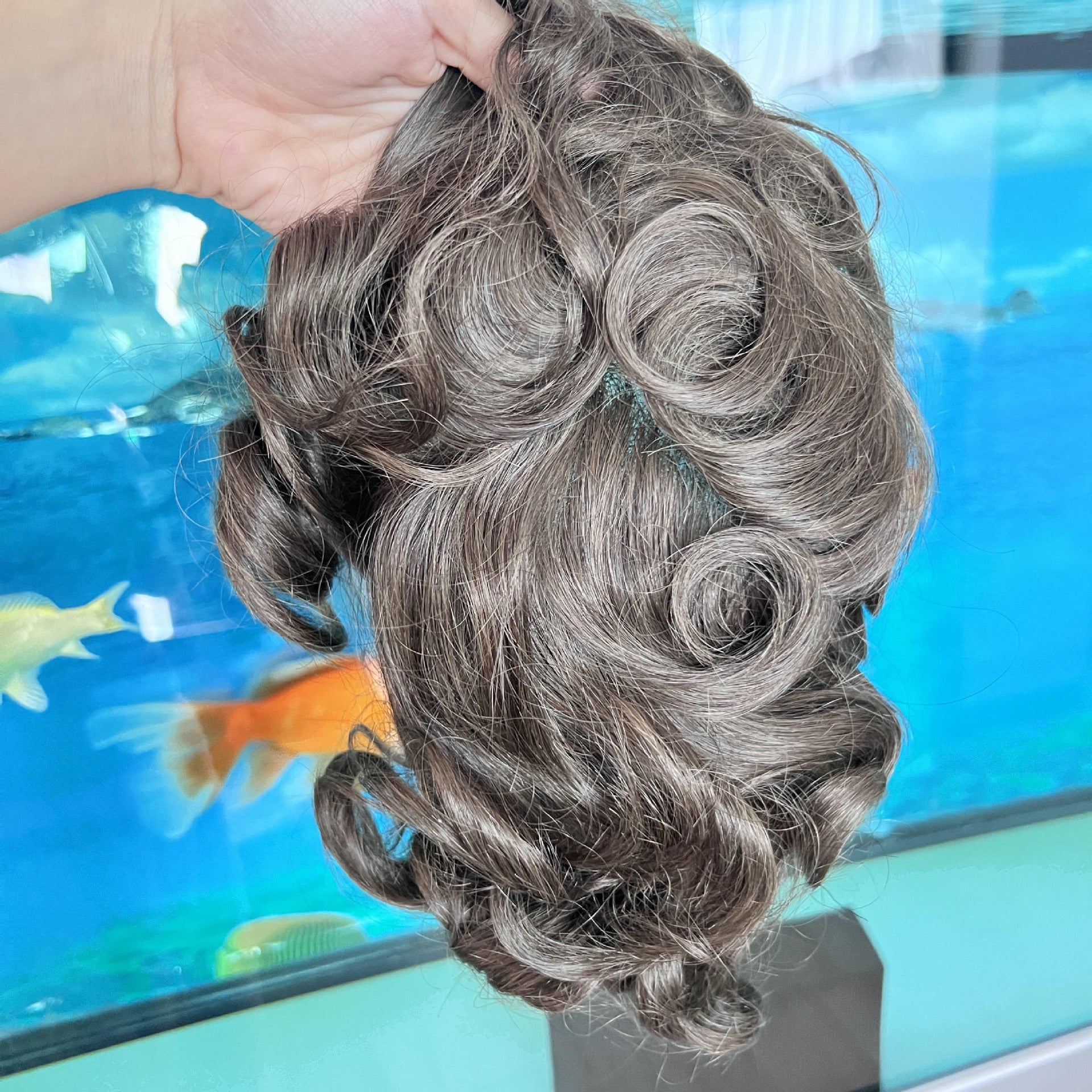 Q6 French Lace Men’s Hair System - Invisible Frontal with Durable PU Perimeter