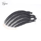 Hand-Woven 8 Cornrow Braids Human Hair Toupee - 10x8" Full Lace & Q6 Base Hairpiece for Men