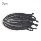 Hand-Woven 8 Cornrow Braids Human Hair Toupee - 10x8" Full Lace & Q6 Base Hairpiece for Men