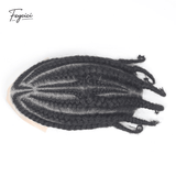 Hand-Woven 8 Cornrow Braids Human Hair Toupee - 10x8" Full Lace & Q6 Base Hairpiece for Men