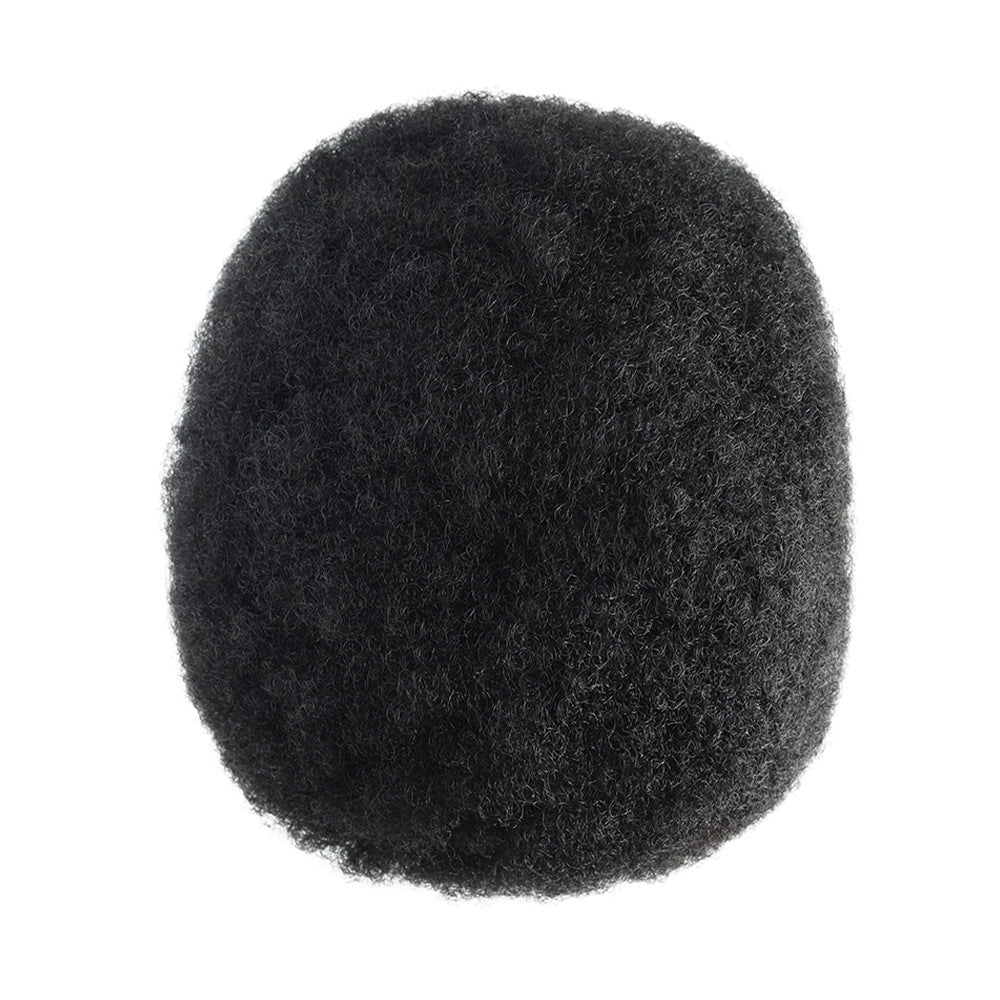 Men's Full French Lace Afro Toupee – Premium Human Hair Wave & Crimp System