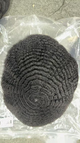 Men's Full French Lace Afro Toupee – Premium Human Hair Wave & Crimp System