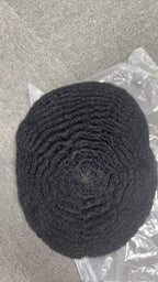 Men's Full French Lace Afro Toupee – Premium Human Hair Wave & Crimp System