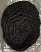 Men's Full French Lace Afro Toupee – Premium Human Hair Wave & Crimp System