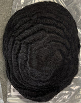 Men's Full French Lace Afro Toupee – Premium Human Hair Wave & Crimp System