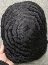 Men's Full French Lace Afro Toupee – Premium Human Hair Wave & Crimp System