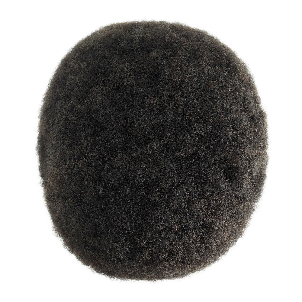 Men's Full French Lace Afro Toupee – Premium Human Hair Wave & Crimp System