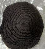 Men's Full French Lace Afro Toupee – Premium Human Hair Wave & Crimp System