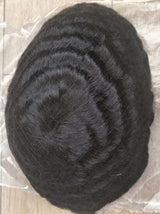 Men's Full French Lace Afro Toupee – Premium Human Hair Wave & Crimp System
