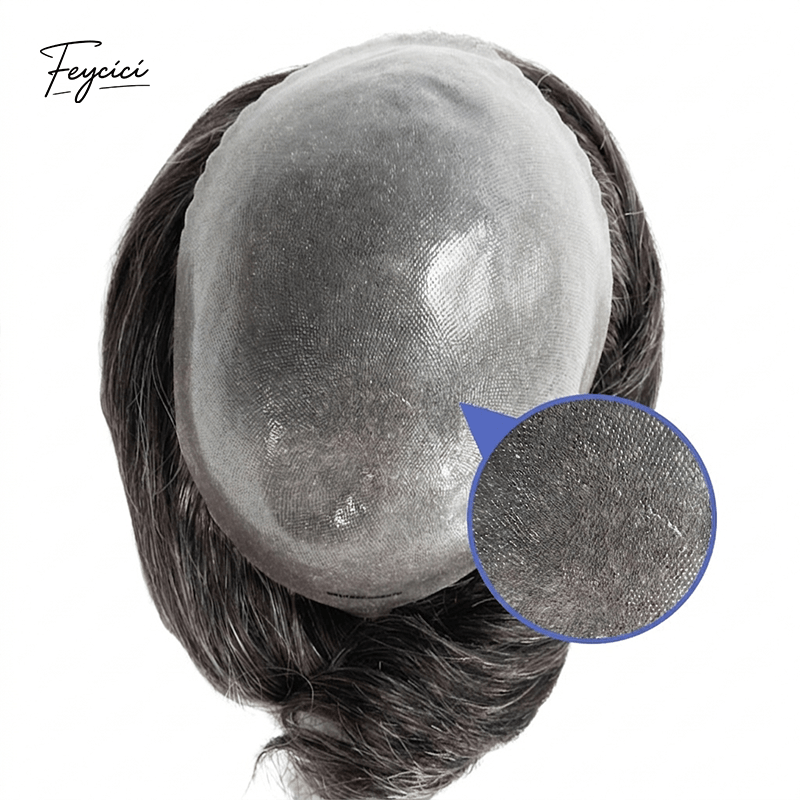 Second Skin Series - Seamless Injected Bio-Skin Men's Human Hair Toupee