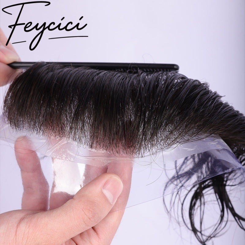 Skin Swiss Lace Frontal Mens Wigs Baldness-Natural Hair Piece-Free Style Hair System-Hair Patches6