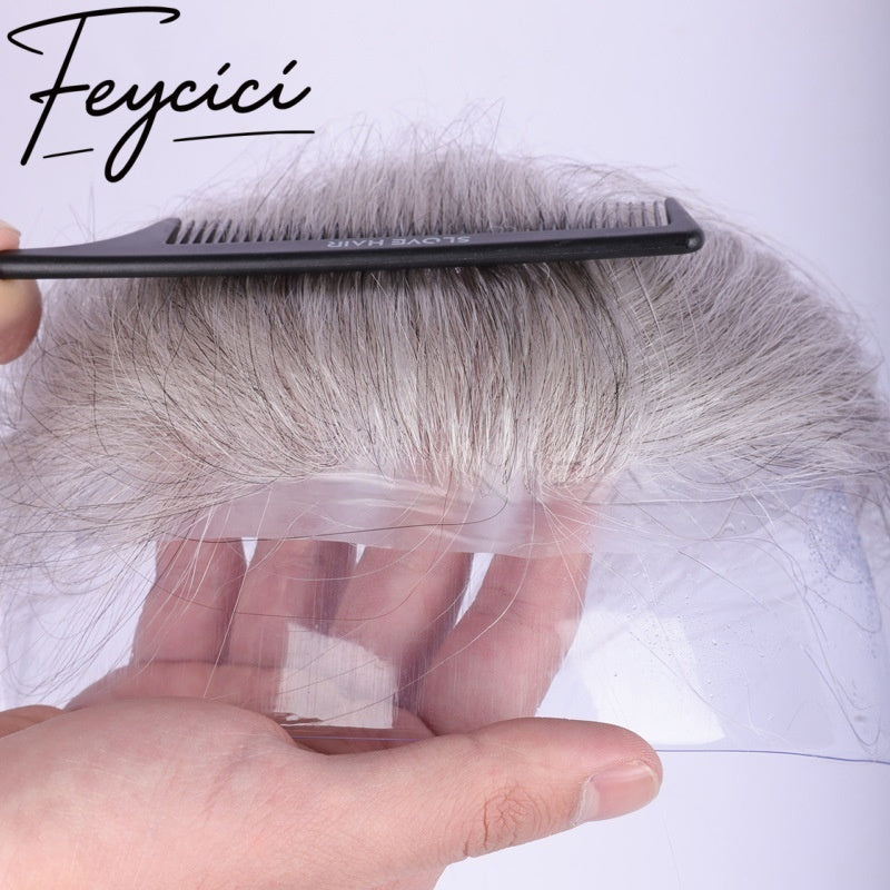 Skin Swiss Lace Frontal Mens Wigs Baldness-White Natural Hair Piece-Free Style Hair System-Hair Patches4