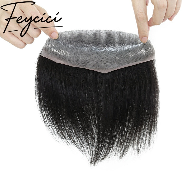 Thin Skin Frontal Mens Wigs Baldness-Natural Hair Piece-Free Style Hair System-Hair Patches3