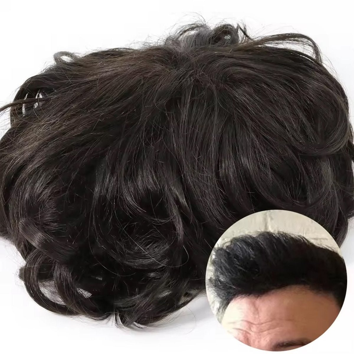 Ultra-Thin Skin Men’s Toupee - V-Loop Knotless Human Hair System for Spring/Summer