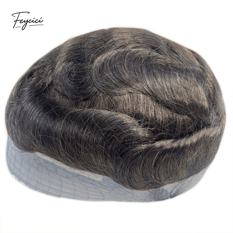 Hollywood Hybrid Series - Silk Top with Lace Front & PU Perimeter Men's Human Hair Toupee