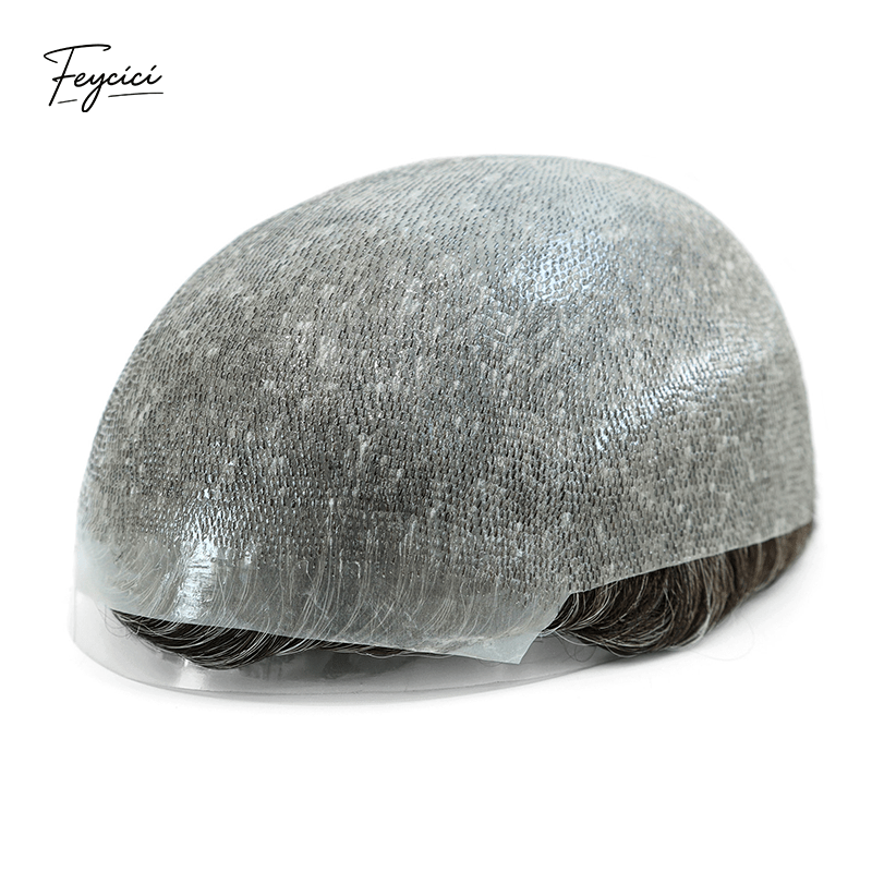 Classic Thin Skin Men’s Hair System - 0.12mm Durable Bio-Skin Toupee with V-Loop Front