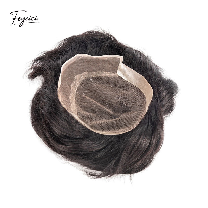 Straight Wave French Lace With PU Mens Wigs Baldness-Natural Hair Piece-Free Style Hair System Toupee3