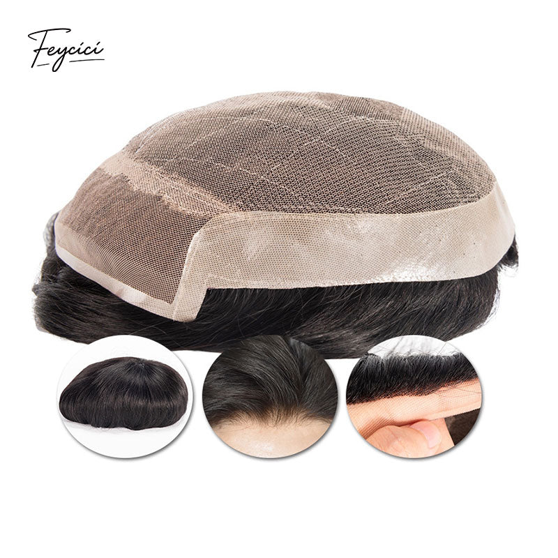 Multiple Size French Lace With PU Mens Wigs Baldness-Natural Hair Piece-Free Style Hair System Toupee7