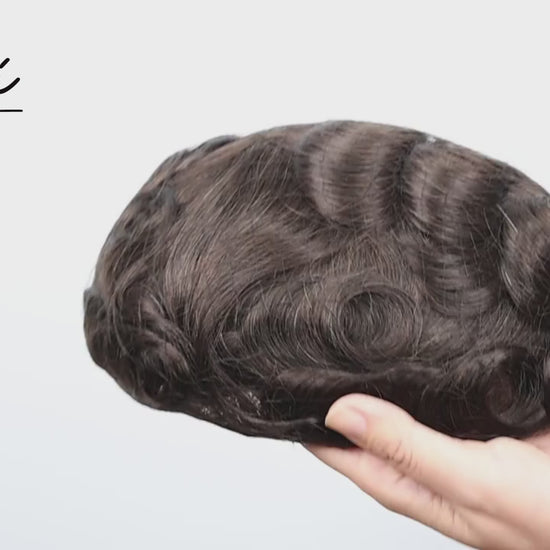 Invisible PU Hair System for Men –Natural Hair Piece Ultra 0.12mm Full Hand Tied Natural Hair Piece14