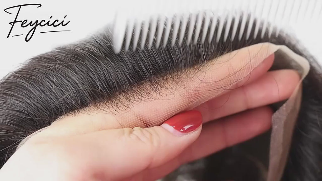 Invisible Full Lace Hair System for Men –Natural Hair Piece Full Hand Tied 130% Density